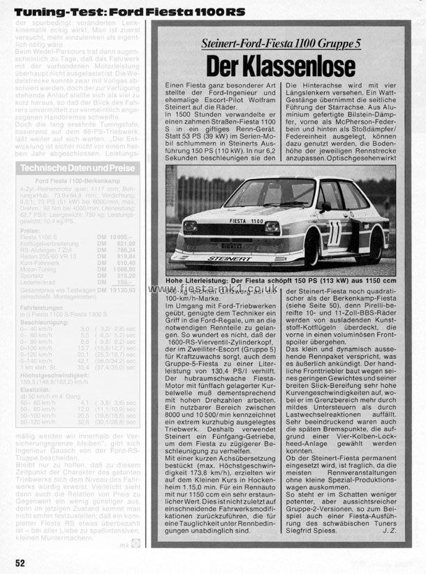 Sport Auto - Road Test: Steinert Fiesta 1100 Group 5 - Page 1