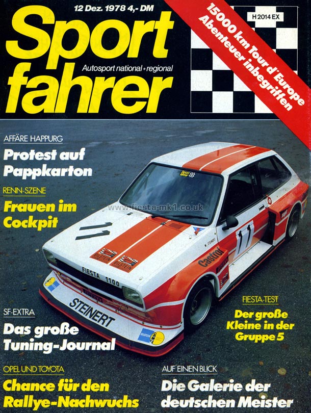 Sport Fahrer - Road Test: Steinert Fiesta Group 5 - Front Cover