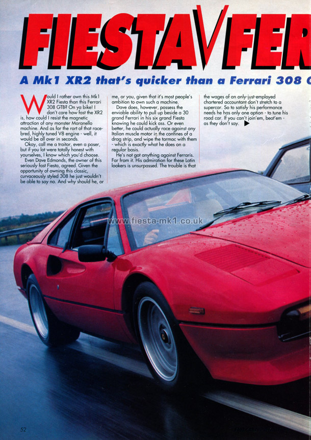 Fast Car - Feature: Fiesta XR2 vs Ferrari 308 GTB - Page 1