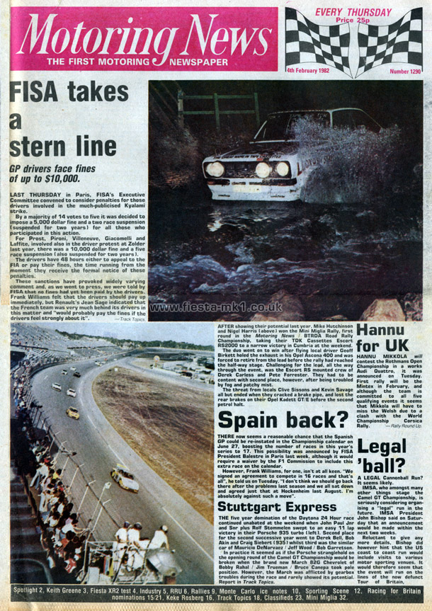 Motoring News - Road Test: Fiesta XR2 - Front Cover