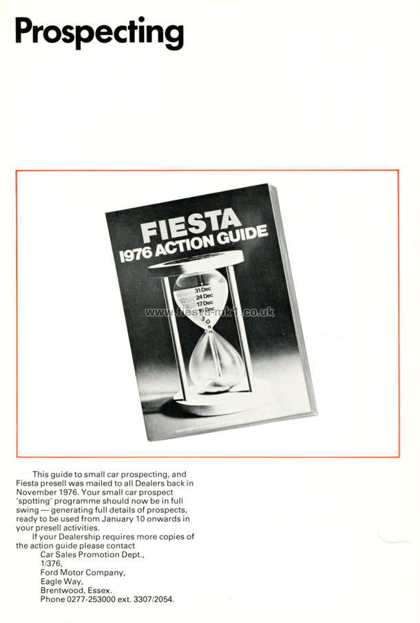 Fiesta MK1: Dealer Introduction Guide - Page 91