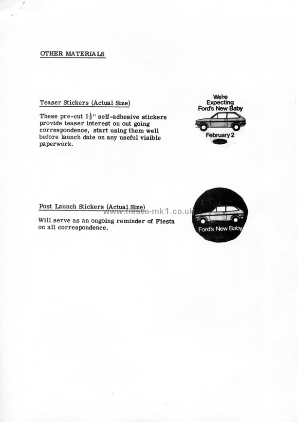 Fiesta MK1: Showroom Material Instructions - Page 15