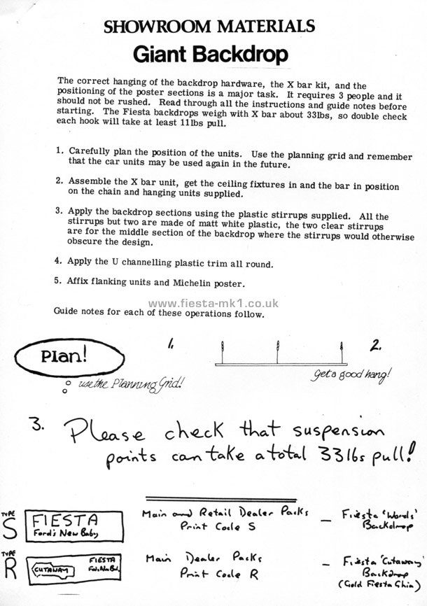 Fiesta MK1: Showroom Material Instructions - Page 3