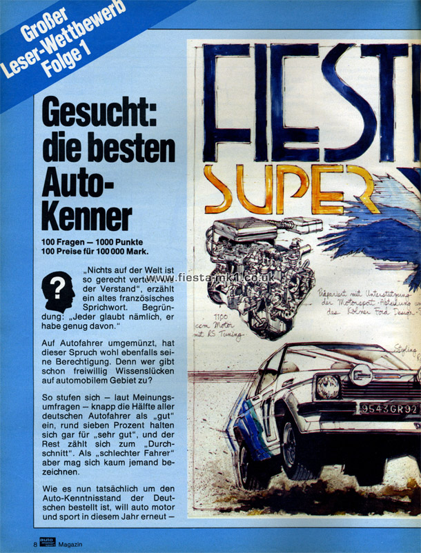 Auto Motor und Sport - Feature: Fiesta Super - Page 1