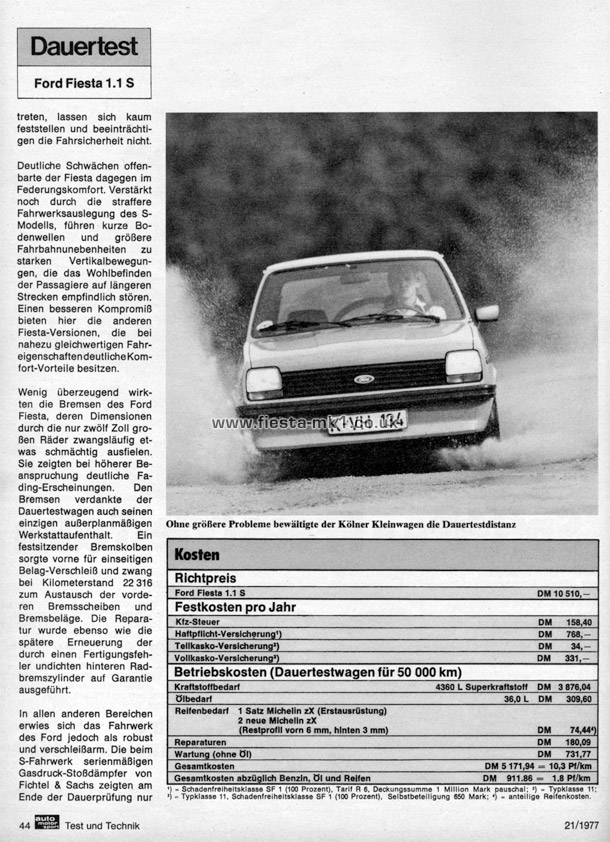 Auto Motor und Sport - Road Test: Fiesta 1100S (Sport) - Page 6