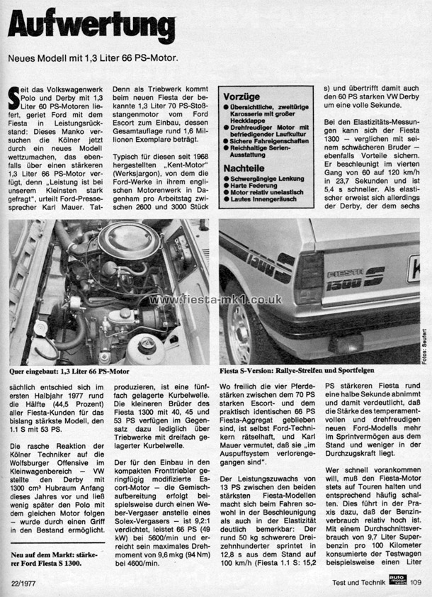Auto Motor und Sport - Road Test: Fiesta 1300S (Sport) - Page 2