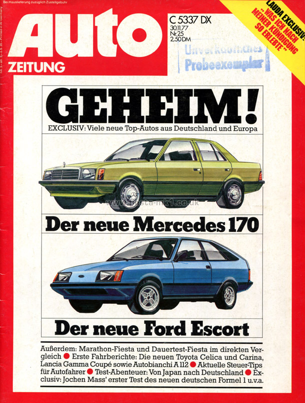 Auto Zeitung - Road Test: Fiesta L - Front Cover