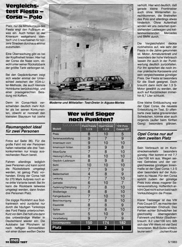 MOT Die Auto-Zeitschrift - Group Test: Fiesta 1300S (Sport) - Page 9