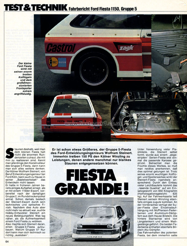 Sport Fahrer - Road Test: Steinert Fiesta Group 5 - Page 1