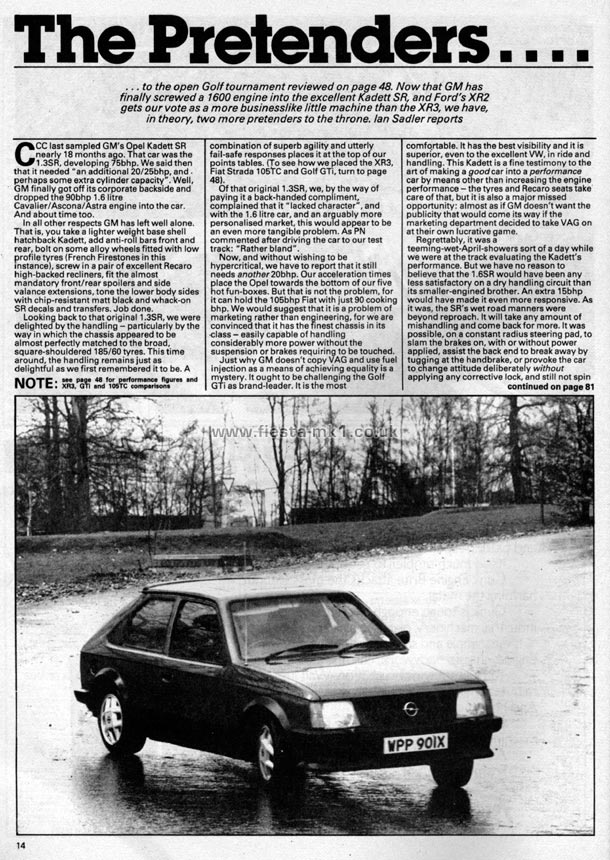 Cars and Car Conversions - Group Test: Fiesta XR2 - Page 1