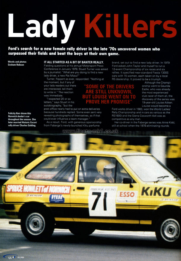 Classic Ford - Graham Robson: Female Fiesta Rally Drivers - Page 1