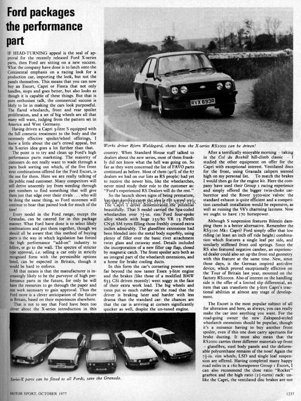 Motor Sport - News: Fiesta Series-X Parts - Page 1