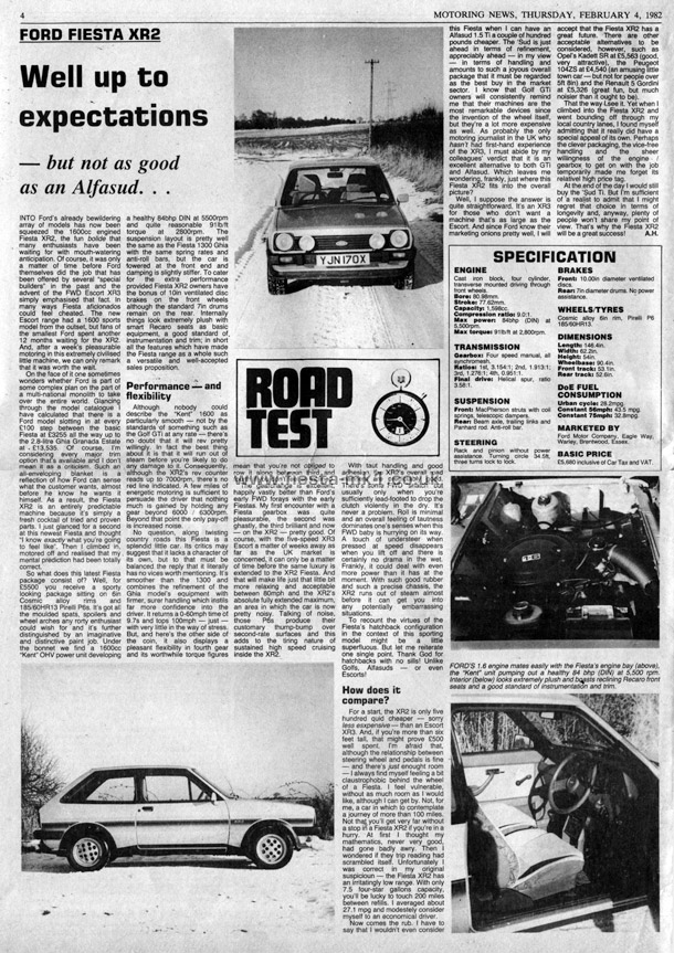 Motoring News - Road Test: Fiesta XR2 - Page 1