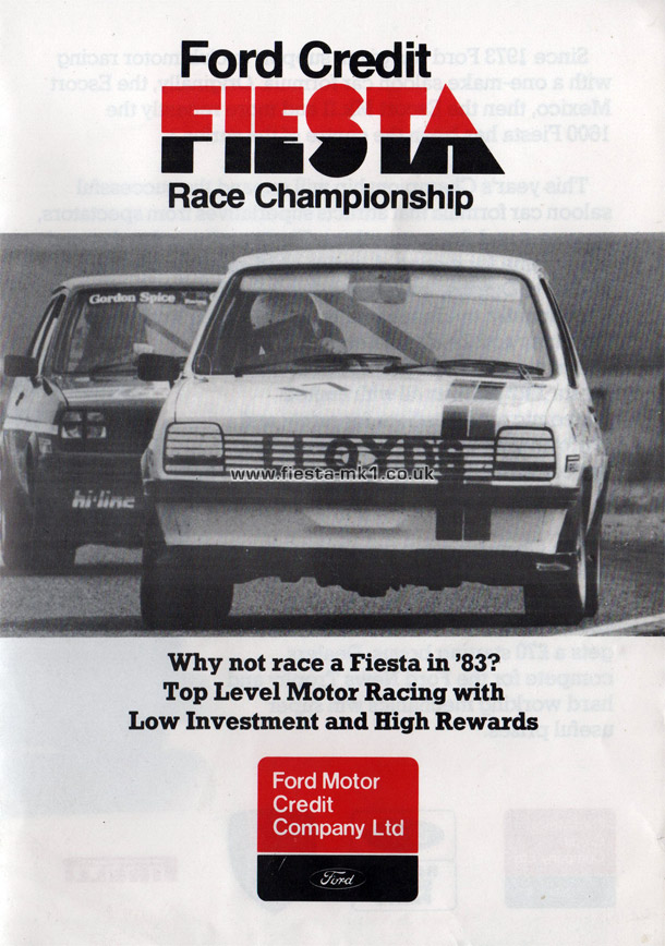 Fiesta MK1 Championship: Fiesta Championship Leaflet - Front Cover